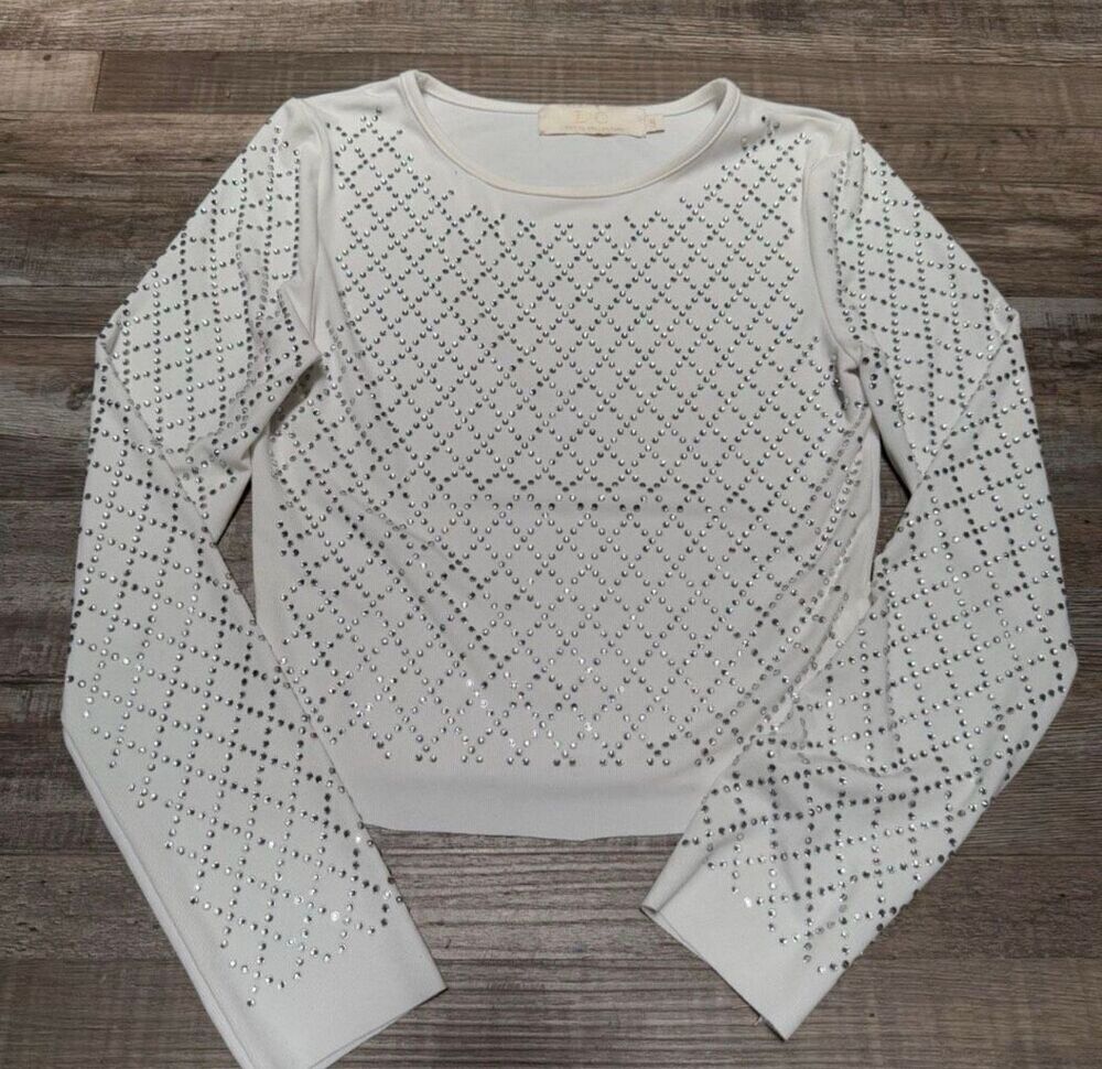 LC Lizette Collection Sequin Embellished Blouse Small